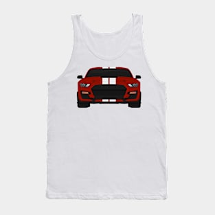 Shelby GT500 2020 Rapid-Red + White Stripes Tank Top